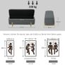 Storage stool with storage, bench with foam padding, linen-look, 111 x 44 x 44.5 cm, Dark gray Image 2
