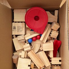 wooden marble run