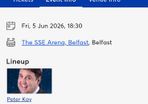 2 x Peter Kay tickets Belfast 5th June 2026