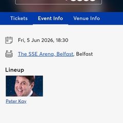 2 x Peter Kay tickets Belfast 5th June 2026