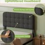 3ft with Curved Upholstered Headboard, 36 cm High, Heavy Duty Metal Bed Frame Single with Steel Slats, Ample Storage Underbed, Easy Assembly, Noise Free, Black Image 3