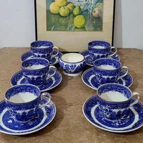 Antique "Willow" Fenton espresso set