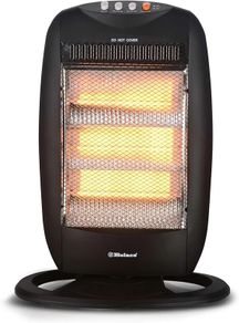 Heater 1200W, Portable Room Heater with 3 Heat Settings, 90 Oscillation, Tip Over Safety Switch, Compact Carry Handle, Black