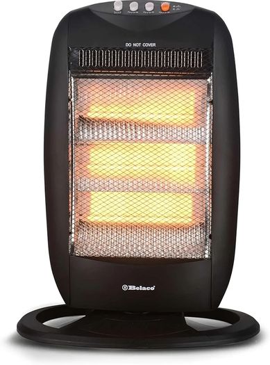 Heater 1200W, Portable Room Heater with 3 Heat Settings, 90 Oscillation, Tip Over Safety Switch, Compact Carry Handle, Black