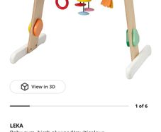 IKEA LEKA baby gym, birch plywood/multicolour, 43 cm height, 59 cm width, activity toys for babies