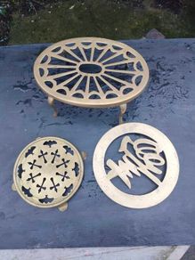 Trio of Vintage Brass Trivets