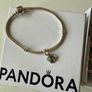 Brand new Pandora Moments Snake Chain Bracelet with green stone charm Image 3