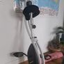 Foldable Exercise Bike, Indoor Fitness Bicycle Trainer with 8-level Magnetic Resistance and LCD Monitor, Red Image 4