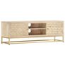 TV Cabinet Gold 120x30x40 cm Solid Mango Wood Image 2