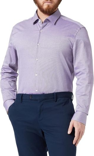 HUGO Mens Kenno 2 Shirt, Dark Purple , Size 42 / L, like new  RRP Euro 90