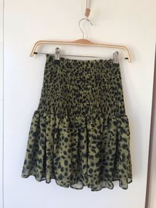 Skirt green leopard print