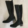 Unisa low heel knee height Spanish black suede leather boots RRP 165 euro new & in a presentable box UK size 8 EU 42C Image 2