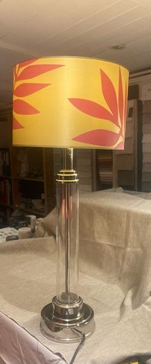 Contemporary glass lamp with shade