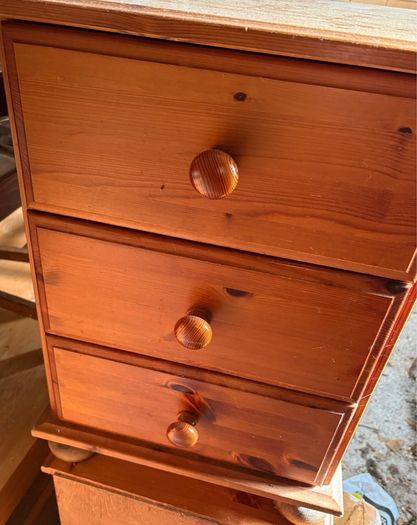 Solid wood Double bed frame & matching Lockers (mattress not included).