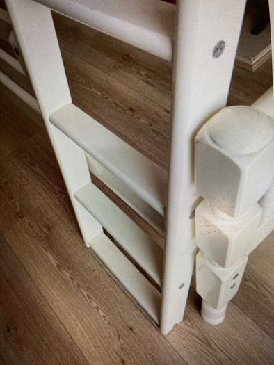 A Beautiful White Bunk Bed. No Mattresses .