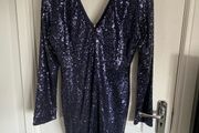 Sistaglam ladies midnight blue ladies sequins dress