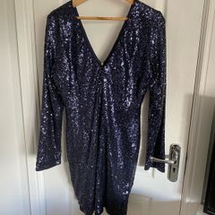 Sistaglam ladies midnight blue ladies sequins dress