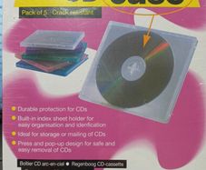 Accodata 52560 rainbow cd case - pack of 5