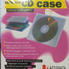 Accodata 52560 rainbow cd case - pack of 5