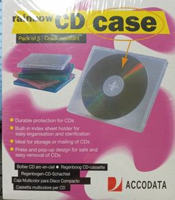 Accodata 52560 rainbow cd case - pack of 5