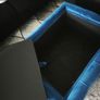 Small Rectangle Navy Velvet Ottoman Coffee Table Image 6