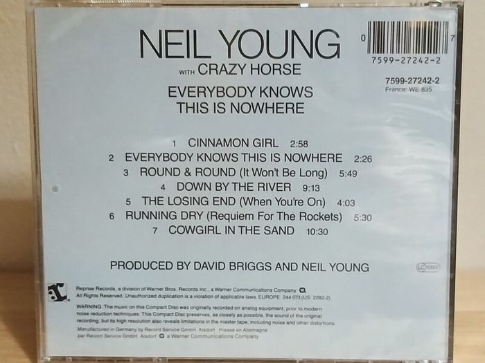 Neil Young with Crazy Horse Everybody knows this is Nowhere  CD Album