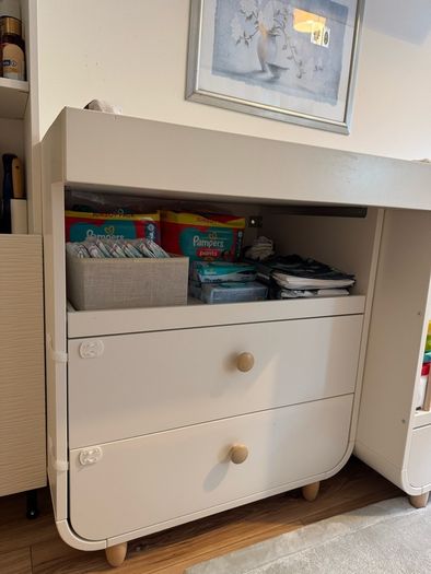 MYLLRA Changing table with drawers, white,