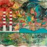 Large Original Art Poolbeg Chimneys Dublin Art Original Painting Irish Art Irish Artist contemporize Image 2