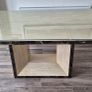 marble dinning table with glass top. Image 4