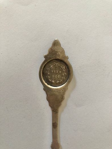 Antique Portuguese Silver Coin Souvenir Spoon