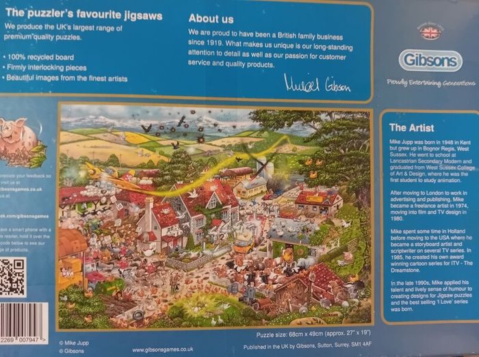 1000 piece jigsaw puzzle  " I love the farmyard" by Mike Jupp.