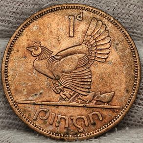Ireland 1965 1d Penny Beautiful Uncirculated Nicely Toned Reverse