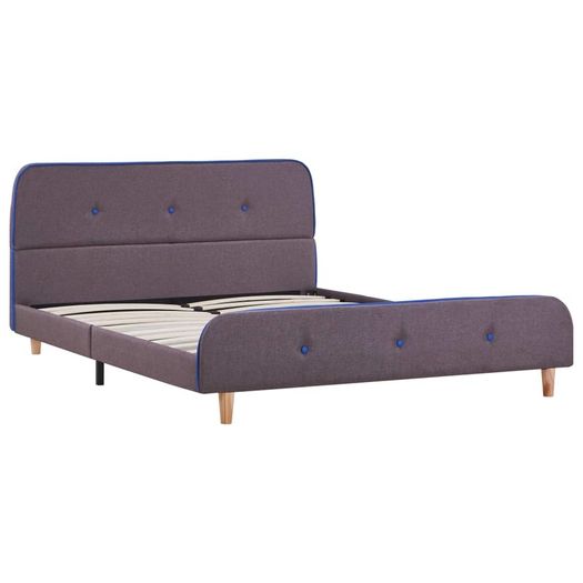 Bed Frame Taupe Fabric 135x190 cm