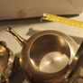 Three Piece Mid 20th Century Indian - Decorative Etched EPNS Brass Three Piece Tea set Image 5
