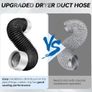 5FT Dryer Vent Hose 4 Inch, 6-Layer Heavy Duty Aluminum Flexible Dryer Duct with Rubber Seal Connectors, Easy-Install Heat Resistant Dryer Exhaust Hose for Tight Spaces, Universal Dryer Hose Vent Kit Image 4