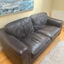 Brown Leather Two Seater Sofa FREE Image 2