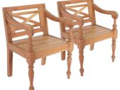 Batavia Chairs 2 pcs Light Brown Solid Mahogany Wood