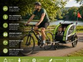 2-in-1 Child Bicycle Trailer & Jogger Stroller for 1-2 Children