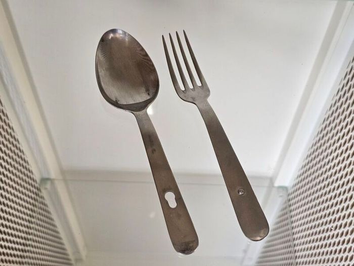 Vintage Swiss Army Military Issued Cutlery set 1984 stamped Collectable Militaria