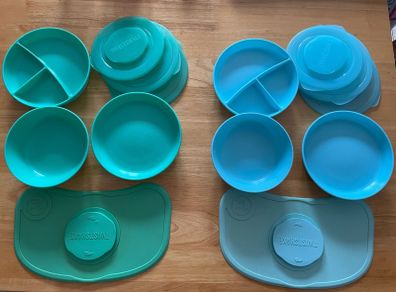 Twistshake mat and plates set for twins