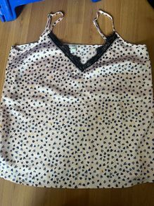 Brand new river island pale pink satin cami lace trim