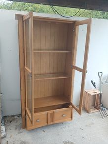 Solid Oak Display Cabinet