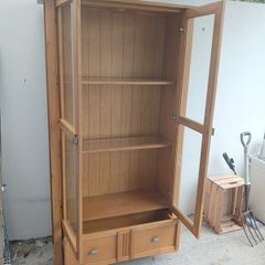 Solid Oak Display Cabinet