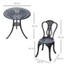 3 Piece Small Patio Furnture Cast Aluminium Bistro Set Garden Outdoor Table and Chairs Shabby Chic Style Image 4