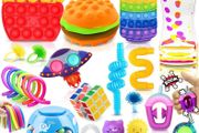 Fidget Toy Set, 26PCS With Box Fidget Pack, Sensory Anxiety Relief Stress Toys for Autism, Fidget Toy in Rainbow, Fries Burger Relaxing Entertainment Birthday Gift for Kids Adults (FREE POSTAGE)