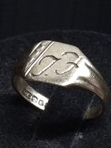 Vintage Irish 9ct Gold Signet Ring Fully Hallmarked Dublin Size 48