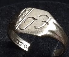 Vintage Irish 9ct Gold Signet Ring Fully Hallmarked Dublin Size 48