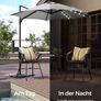 Rotatable Parasol, Cantilever Parasol, 300 cm, 28 Solar LED Lights, UPF 50, Garden Umbrella, 360Rotatable, Tilt Angle Infinitely Adjustable, with Crank, Cross Base Image 2