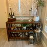 Solid Wood Console Table with Glass Top Image 2