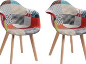 Patchwork dining chairs armchairs Set of two